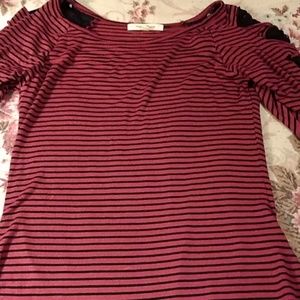 Black/maroon dress top